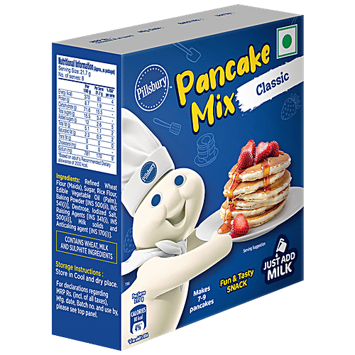 Pillsbury Pancake Mix - Classic Flavour, Makes Soft & Fluffy Pancakes, 180 g  