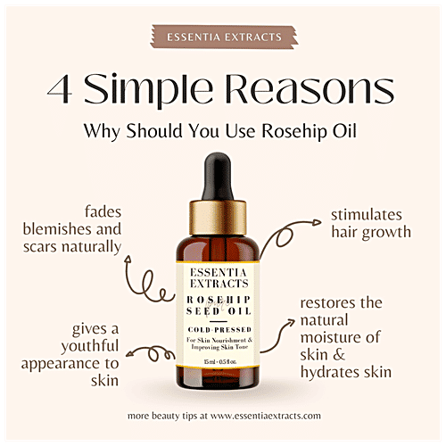 Essentia Extracts Cold-Pressed Rosehip Oil - Anti-Inflammatory, 15 ml  