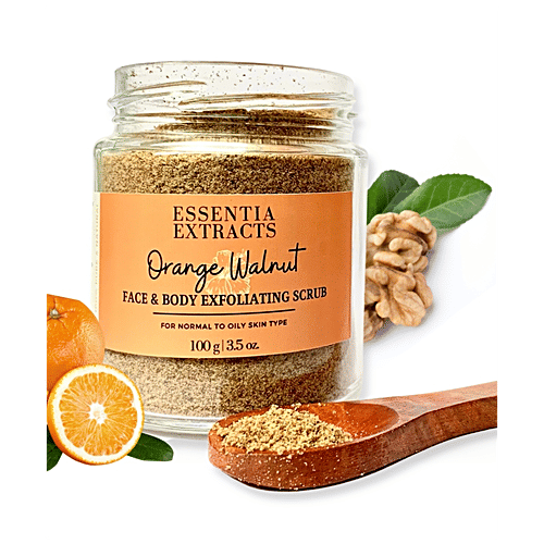 Buy ESSENTIA EXTRACTS Orange Walnut Face & Body Exfoliating Scrub For