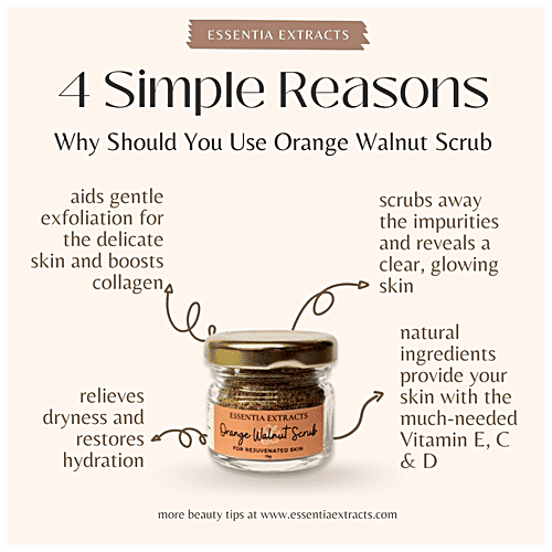 Buy ESSENTIA EXTRACTS Orange Walnut Face & Body Exfoliating Scrub For