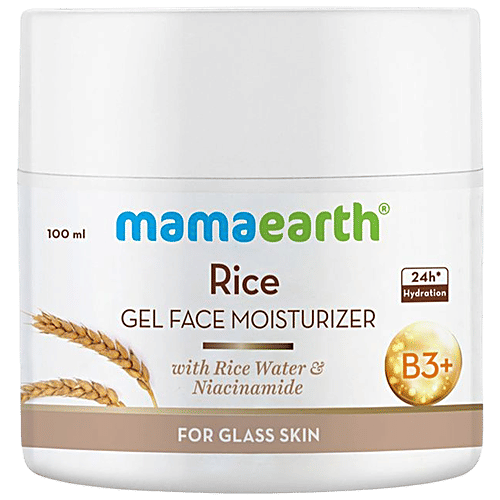 Mamaearth Rice Gel Face Moisturizer - With Rice Water & Niacinamide, For Glass Skin, 100 ml  