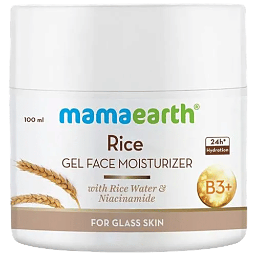 Mamaearth Rice Gel Face Moisturizer - With Rice Water & Niacinamide, For Glass Skin, 100 ml  