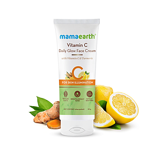 Mamaearth Vitamin C Daily Glow Face Cream - With Turmeric, For Skin Illumination, 80 g  
