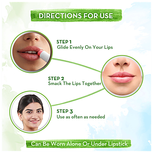 Mamaearth Tinted Lip Balm - 100% Natural, 12 Hours Moisturisation, Lightens Naturally, 2 g Rose 