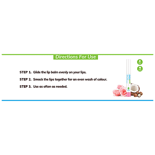 Mamaearth Tinted Lip Balm - 100% Natural, 12 Hours Moisturisation, Lightens Naturally, 2 g Rose 