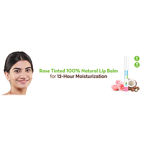 Mamaearth Tinted Lip Balm - 100% Natural, 12 Hours Moisturisation, Lightens Naturally, 2 g Rose 