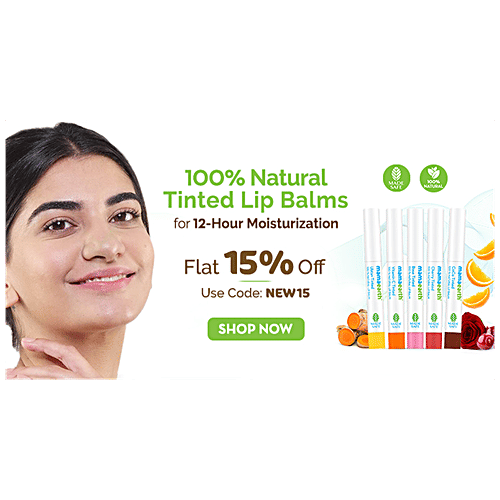 Mamaearth Tinted Lip Balm - 100% Natural, 12 Hours Moisturisation, Lightens Naturally, 2 g Rose 