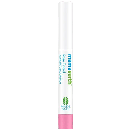 Mamaearth Tinted Lip Balm - 100% Natural, 12 Hours Moisturisation, Lightens Naturally, 2 g Rose 