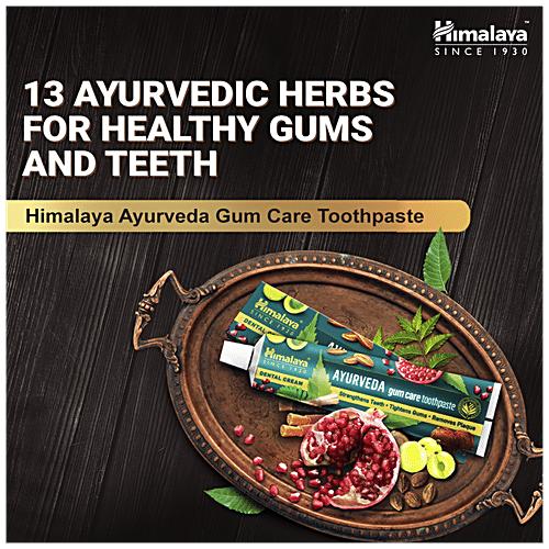 Himalaya Ayurveda Gum Care Toothpaste - With 13 Ayurvedic Herbs, Strengthens Teeth, Removes Plaque, 80 g  