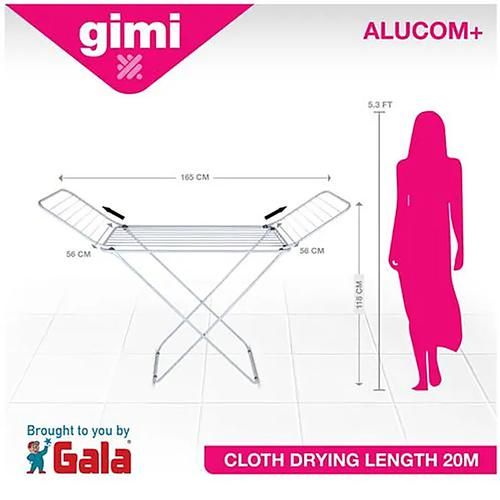 Buy Gimi Alucom Plus Cloth Drying Stand - Foldable, Non-Slip, Rust Proof  Online at Best Price of Rs 1889 - bigbasket