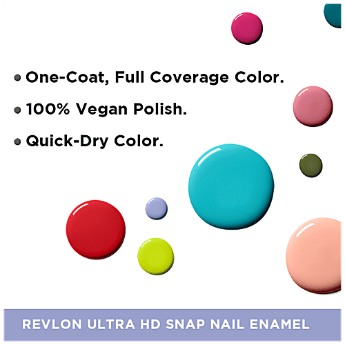 Revlon Ultra HD Snap Nail Enamel - Rich Glossy Finish, 100% Vegan Formula, No Base & Top Coat Needed, 8 ml Get Real 