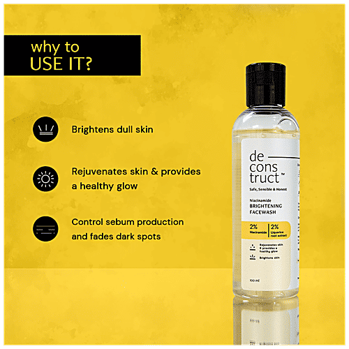 Deconstruct Niacinamide Brightening Facewash - Gently Dissolves Dirt, 100 ml