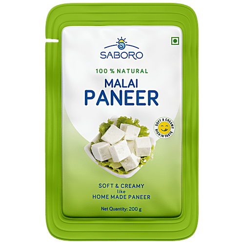 Buy SABORO Malai Paneer Fresh Cottage Cheese, Soft & Creamy Online at