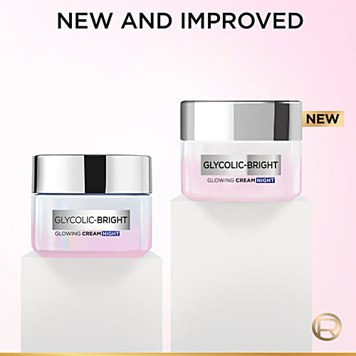 L'Oreal Paris Glycolic Bright Glowing Night Cream - For Dark Spot Removal & Glowing Skin, 50 ml  