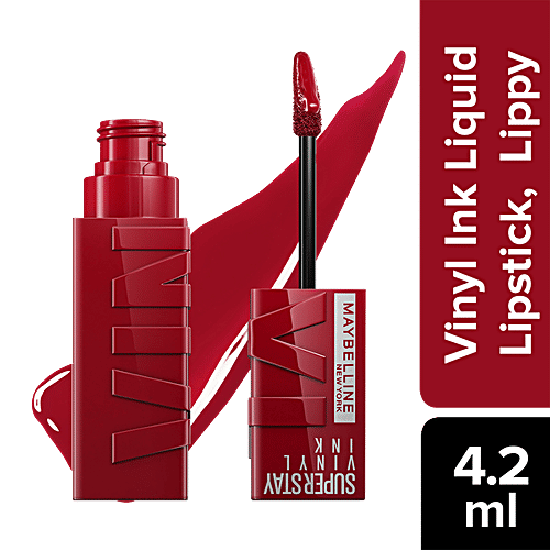 Maybelline New York Superstay Vinyl Ink Liquid Lipstick - High Shine, Long-Lasting, Smudge Proof, 4.2 ml Lippy 