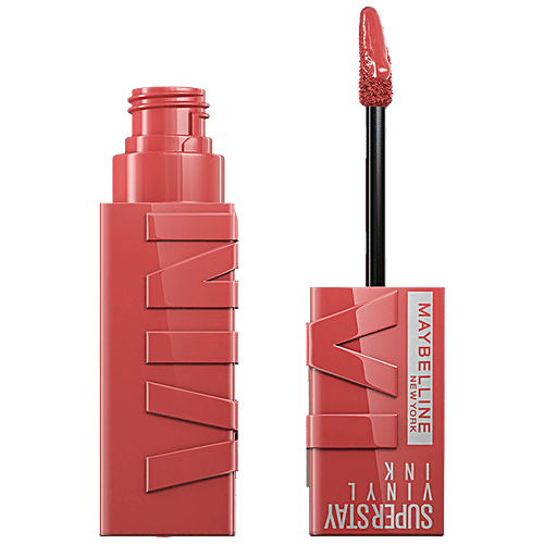 Maybelline New York Superstay Vinyl Ink Liquid Lipstick - High Shine, Long-Lasting, Smudge Proof, 4.2 ml Peachy 
