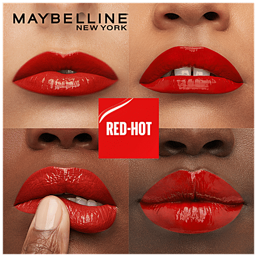 Maybelline New York Superstay Vinyl Ink Liquid Lipstick - High Shine, Long-Lasting, Smudge Proof, 4.2 ml Red Hot 