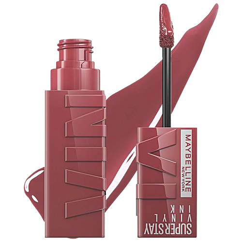 Maybelline New York Superstay Vinyl Ink Liquid Lipstick - High Shine, Long-Lasting, Smudge Proof, 4.2 ml Witty 