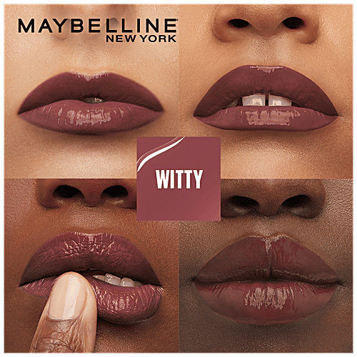 Maybelline New York Superstay Vinyl Ink Liquid Lipstick - High Shine, Long-Lasting, Smudge Proof, 4.2 ml Witty 