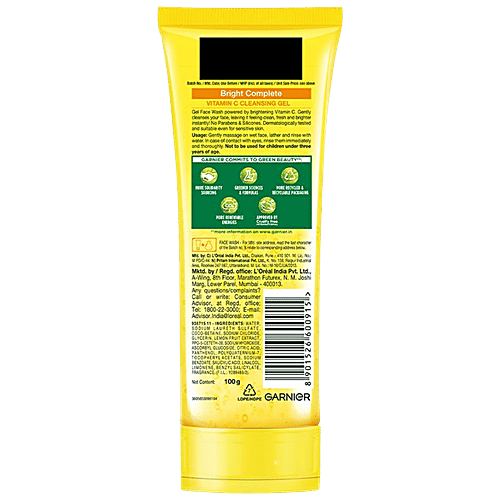 Buy Garnier Bright Complete Vitamin C Gel Face Wash Gentle Cleanser