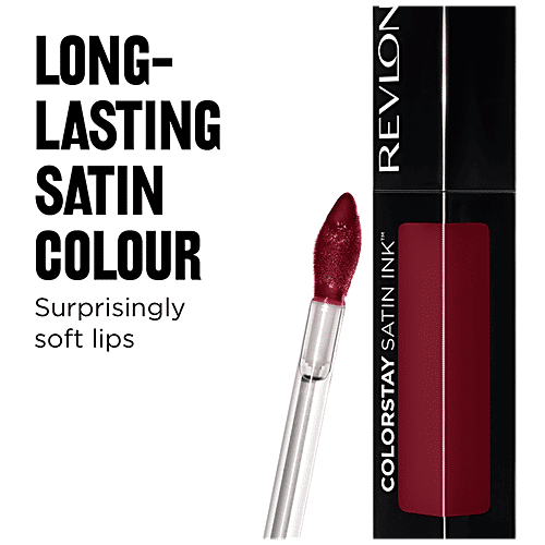 Revlon Colorstay Satin Ink Liquid Lipstick - Long Lasting, Pigmented, 5 ml Partner In Wine