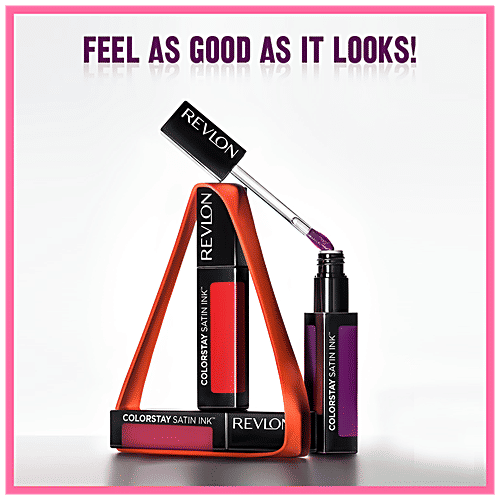 Revlon Colorstay Satin Ink Liquid Lipstick - Long Lasting, Pigmented, 5 ml Partner In Wine