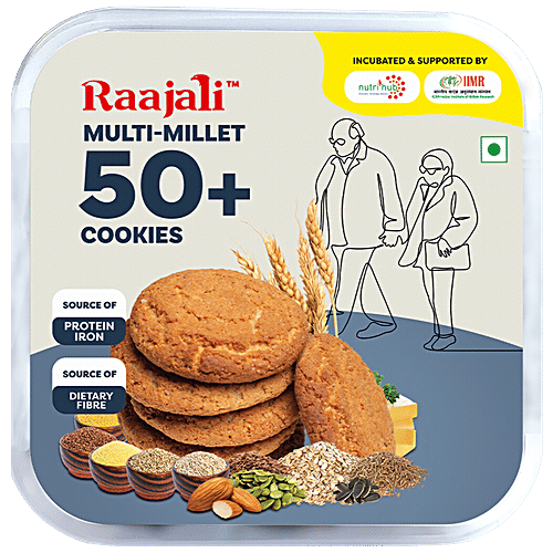 Buy RAAJALI MultiMillet 50+ Cookies Source Of Protein, Iron & Dietary Fibre Online at Best