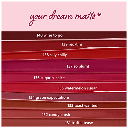 Plum Matte In Heaven Liquid Lipstick - Lightweight, Non-Drying, Smudge-Proof, 4.5 ml Wine To Go 140