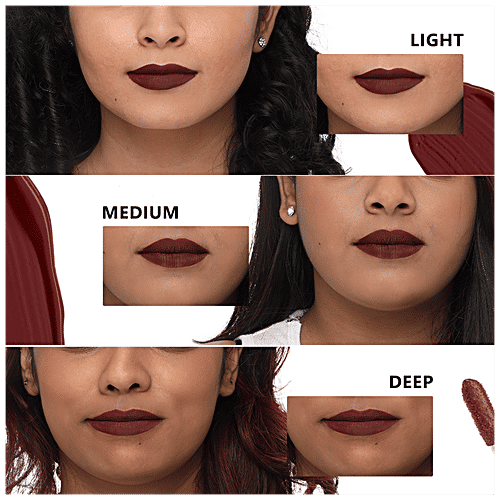 Plum Matte In Heaven Liquid Lipstick - Lightweight, Non-Drying, Smudge-Proof, 4.5 ml Wine To Go 140