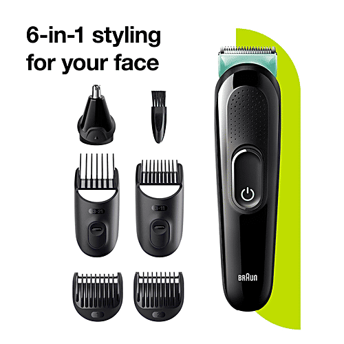 Braun All In One Trimmer 3 - MGK3321, Lifetime Sharp Blades, 6-In-1 Styling, For Men, 1 pc