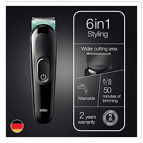 Braun All In One Trimmer 3 - MGK3321, Lifetime Sharp Blades, 6-In-1 Styling, For Men, 1 pc