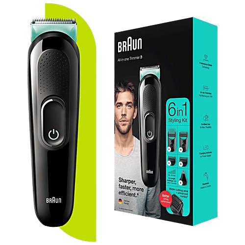 Braun All In One Trimmer 3 - MGK3321, Lifetime Sharp Blades, 6-In-1 Styling, For Men, 1 pc