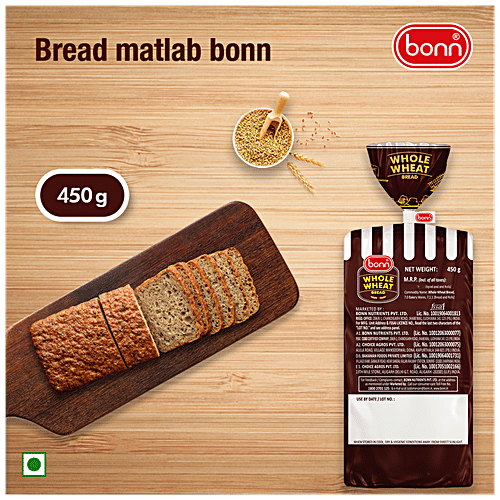 Buy Bonn Whole Wheat Bread No Added Colour, Source Of Fibre Online at