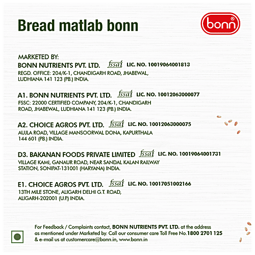 Bonn Bread Multigrain Bread - Hi-Fibre, High Protein, 0% Trans Fat, 400 g  