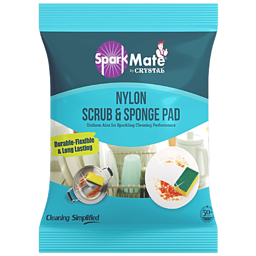 Buy Sparkmate By Crystal Nylon Sponge & Scrub Pad, 2 In 1 Online at