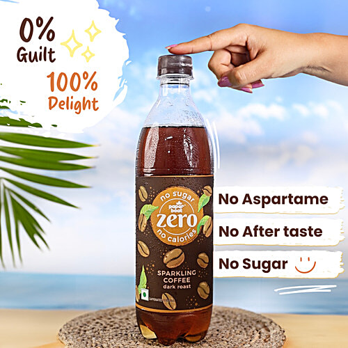 Paper Boat Zero Sparkling Coffee - Dark Roast, 600 ml Bottle No Sugar & Calories