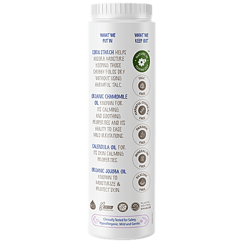 The Moms Co Natural Baby Powder - Corn Starch & Calendula, Soothes, Keeps Skin Dry, Talc-Free, 200 g  