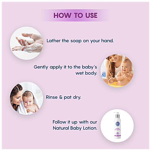 The Moms Co Natural Baby Soap - Shea Butter, Calendula & Oatmeal, pH 5.5, Cleans & Soothes Skin, 75 g  