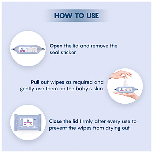 The Moms Co Natural Baby Water Wipes - Aloe Vera & Calendula Extract, Prevents Rashes, Nourishes Skin, 72 pcs (Pack of 3) 