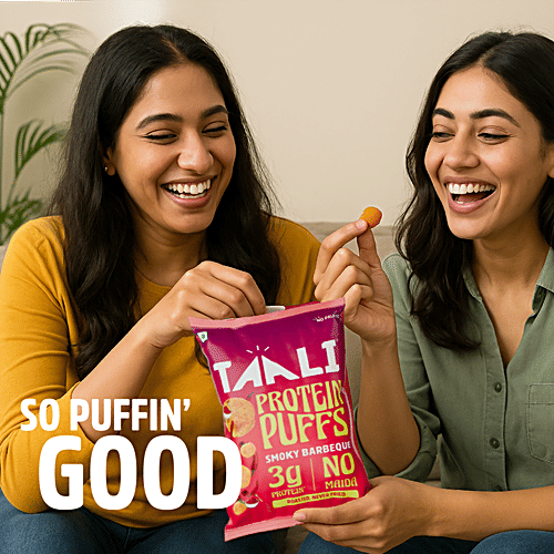 Taali Smoky Barbeque Protein Puffs, 22 g Pouch Roasted, Non-Fried, Gluten Free