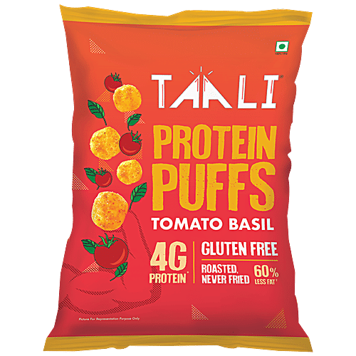 Taali Protein Puffs - Tomato Basil, Roasted, Non-Fried, Gluten Free, 25 g Pouch 