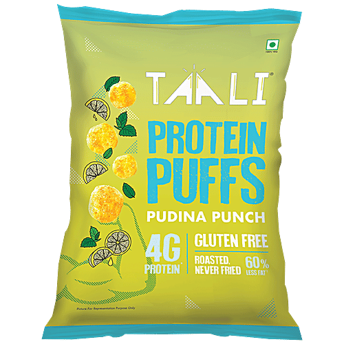 Taali Protein Puffs - Pudina Punch, Roasted, Non-Fried, Gluten Free, 25 g Pouch
