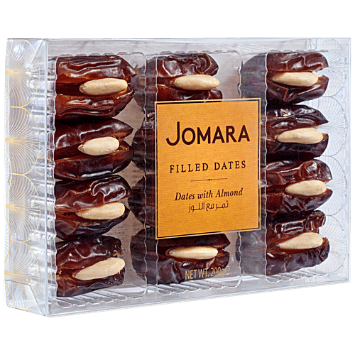 JOMARA Dates Filled Almond - Delicious Treat, Rich In Iron, 200 g Box