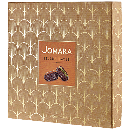JOMARA Filled Dates - Assorted Flavours, Delicious Treat, Rich In Iron, 365 g Box 