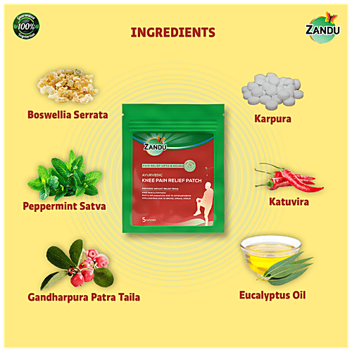 Buy ZANDU Knee Pain Relief Patch Ayurvedic, For Pain & Stiffness