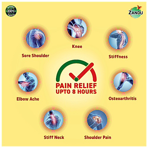 Zandu Knee Pain Relief Patch - Ayurvedic, For Pain & Stiffness, Lasts Up To 8 Hours, 5 pcs  