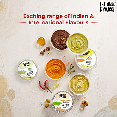 The Khao Project Classic Hummus Dip & Spread - Natural & Preservative Free, Made With Olive Oil, 150 g  Preservative Free
 Made with Olive Oil