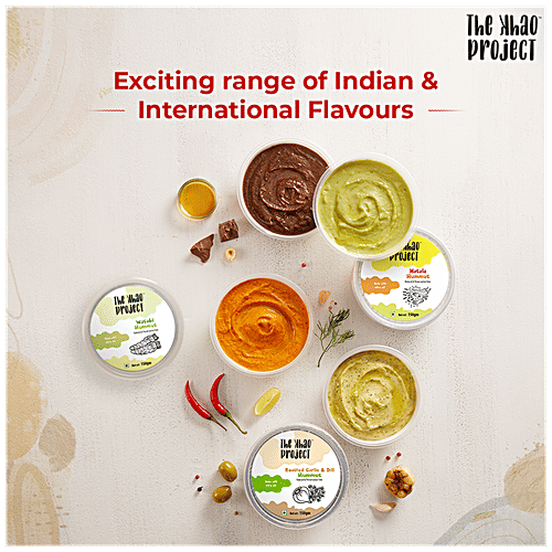 The Khao Project Classic Hummus Dip & Spread - Natural & Preservative Free, Made With Olive Oil, 150 g  Preservative Free
 Made with Olive Oil