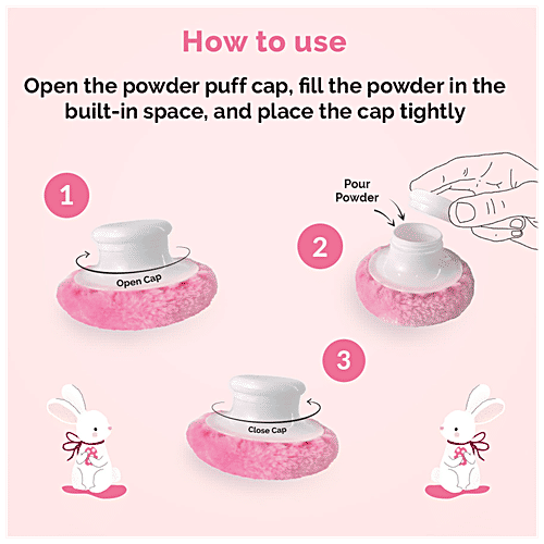 Healofy Feather Soft Powder Puff With Case - Skin-Friendly, For Newborns, Infants, Pink, 1 pc Box 