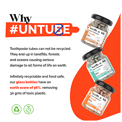 Teeth a Bit Multi-Protection Tooth Bits - With Fluoride, Clove Cinnamon Mint, For 13+ Years, 60 pcs Bottle 0